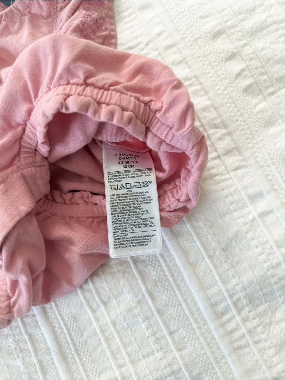 Gap Baby Girl Denim Bubble Shorty Romper One-Piece Classic Pink 0–3M